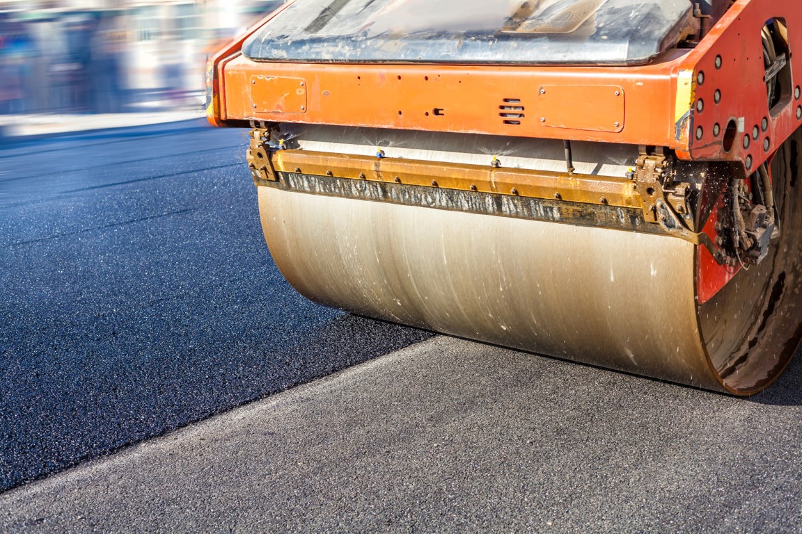 asphalt pavement in progress