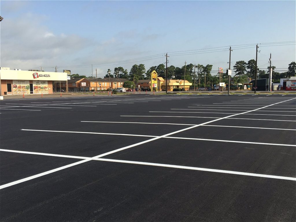 large asphalt paved parking lot